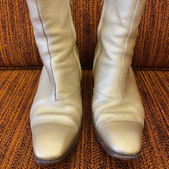 SOLD***Saint Laurent YSL gold metallic boots - Picture 3 of 7